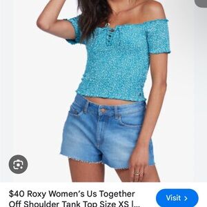 Roxy Women's Blue Off Shoulder Top
